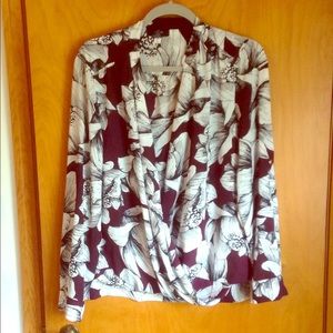 Alfani floral draped blouse